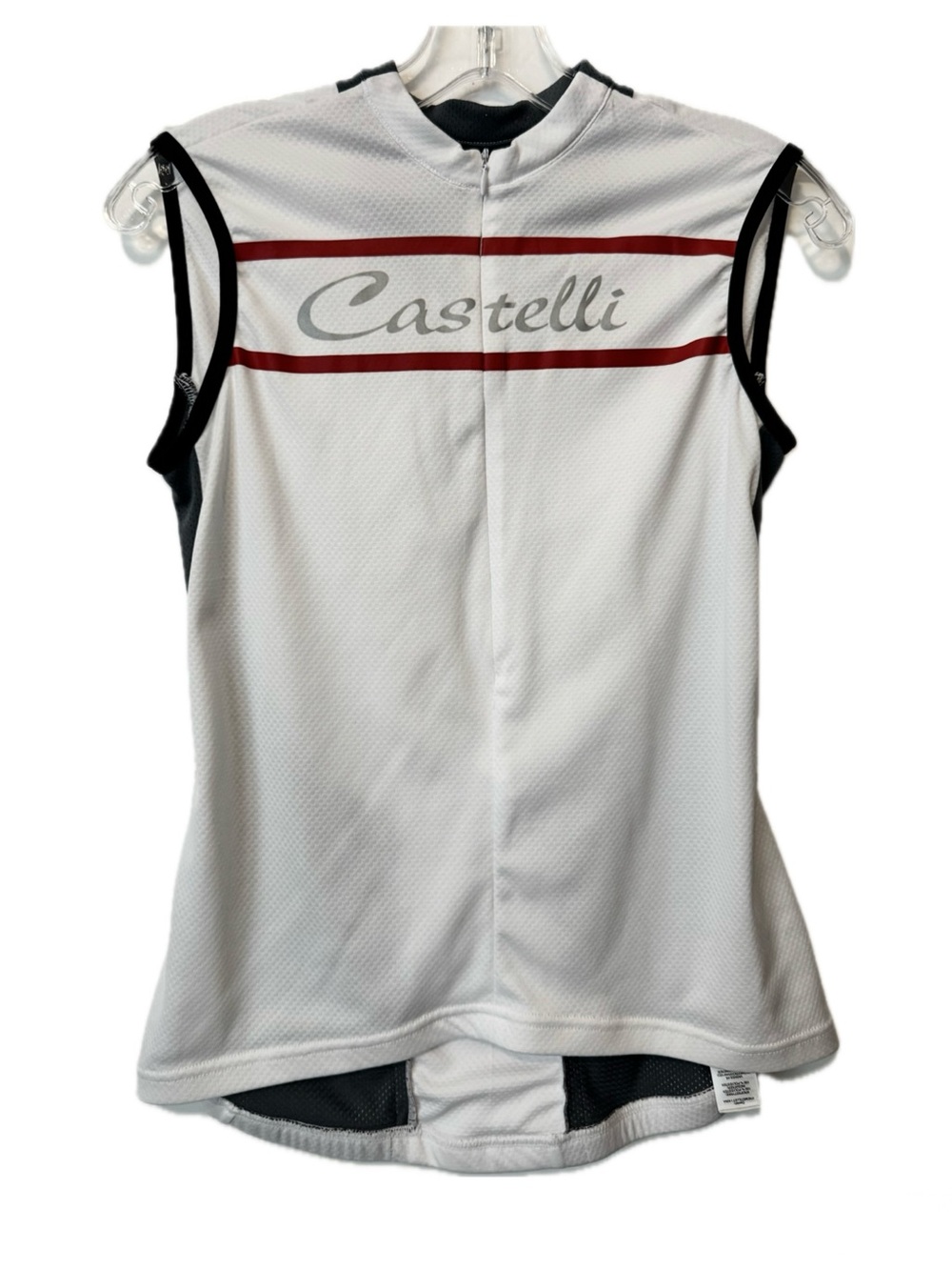 Castelli Promessa Cycling Jersey Womens M Sleeveless White Half Zip Bike Top